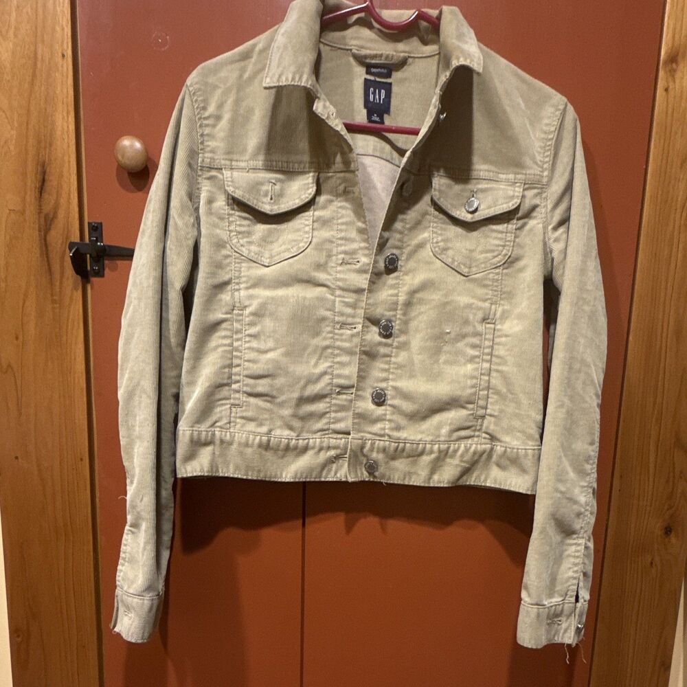 Vintage Gap Corduroy Cropped Jacket Size Medium-tan-see pics for details
